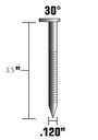 Clavo 30 Grados 2'' 50mm x 3mm - Tira Papel x 12 UN
