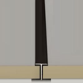 Perfil T Aluminio Negro Bambu 3m x 5mm