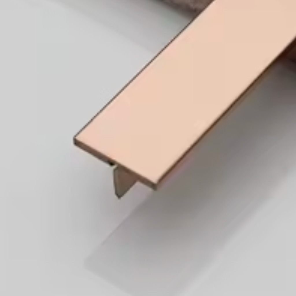 Perfil T Aluminio Bronce Bambú 3m x 5mm