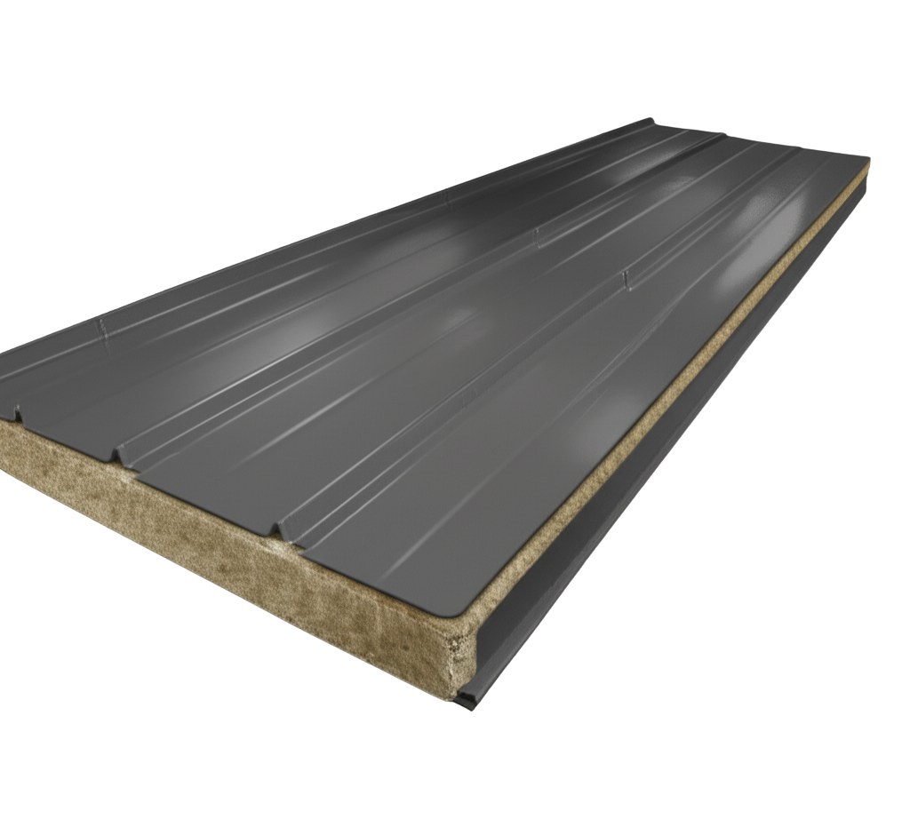 Isopanel Lana Roca Trapezoidal 0.4mm x 95cm x 145mm Roof Rock Wool 100mm RAL 3020