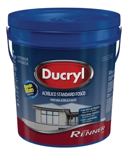 Pintura Acrílica Ducryl 18L Blanco Limpiable Rinde + 80%- 
