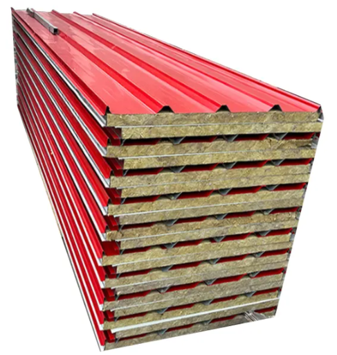 [103368] Isopanel Lana Roca Trapezoidal 0.4mm x 95cm x 145mm Roof Rock Wool 100mm RAL 3020