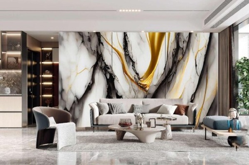 [103568] Revestimiento Bambu - Mármol Premium Hades 1.22m x 2.44m 